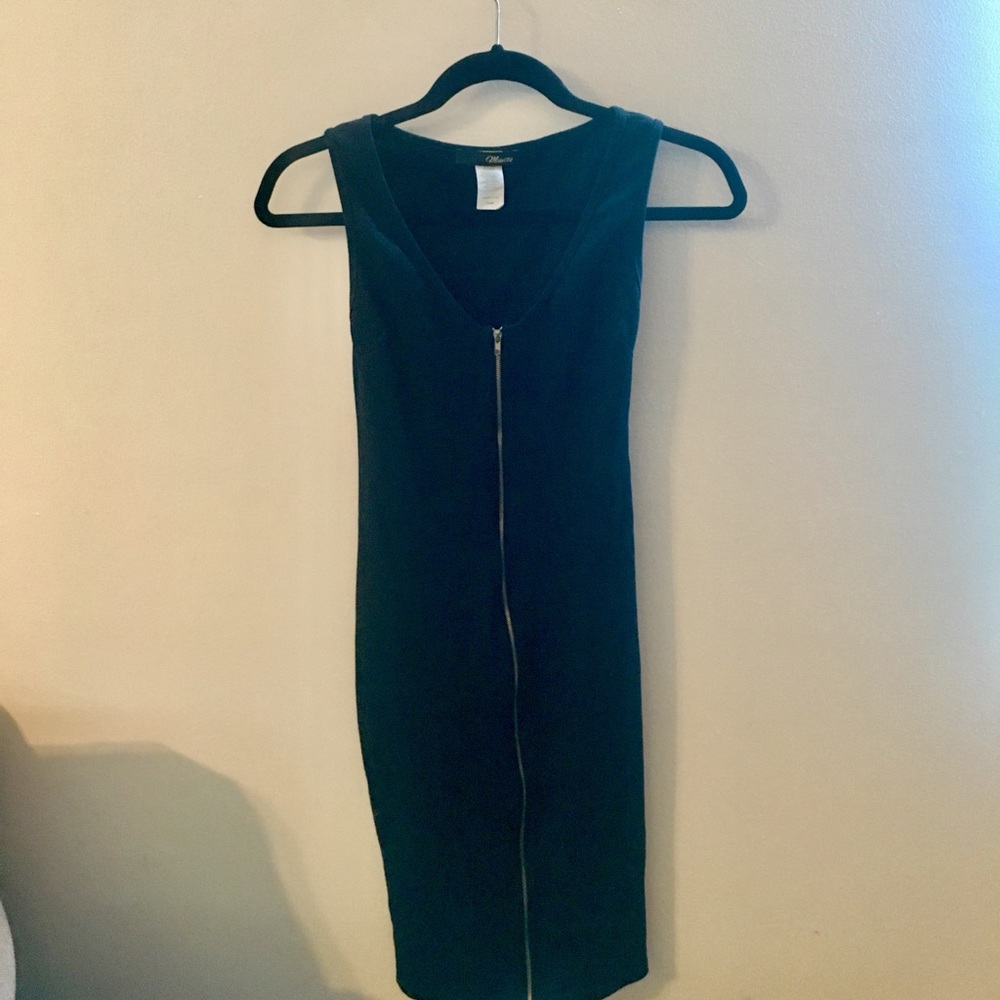 Black zip front dress
